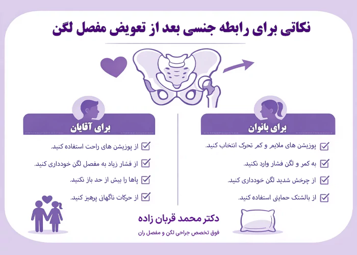 نکاتی برای رابطه جنسی بعد از تعویض مفصل لگن
